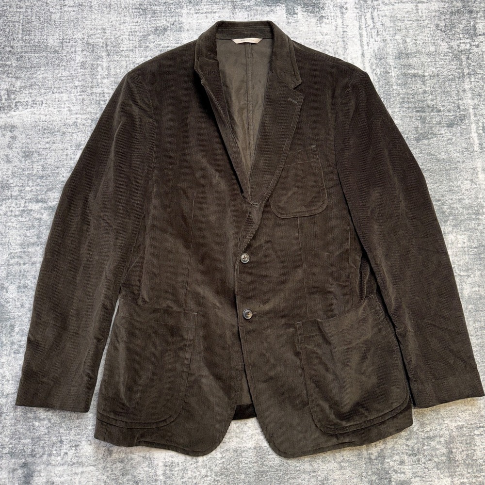 Banana Republic Blazer Jacket Mens 42R Slim‎ Brown Corduroy Unstructured Profilo